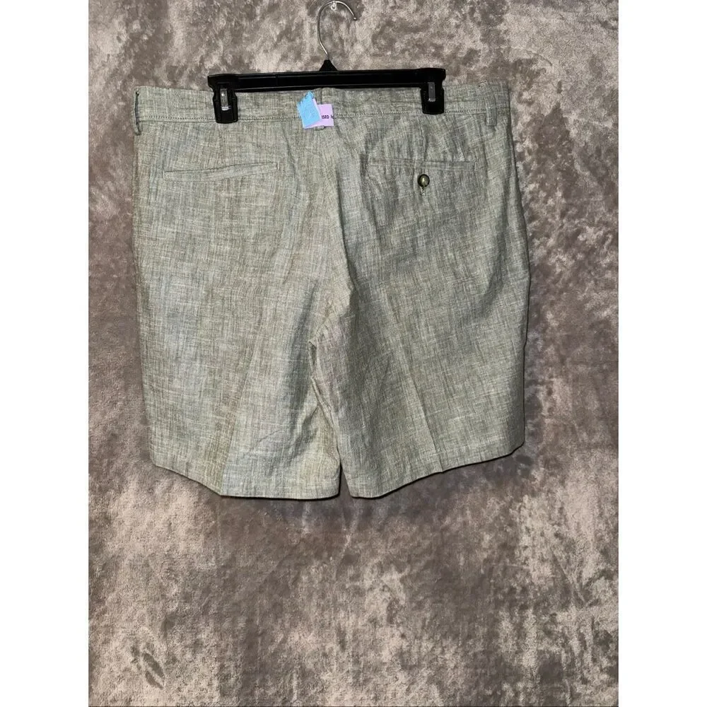 Banana Republic Chambray Bright Moss 100% Cotton 9” Shorts Size 36 #784